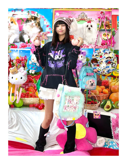 Hottie - Doodle Plush Pom Pom Tote Bag bag Hottie