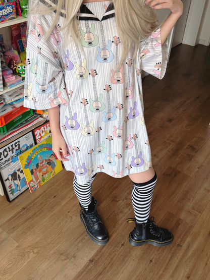 Bunnybunnygun - Guitar Sailor Collar T-Shirt Dress dress bunnybunnygun