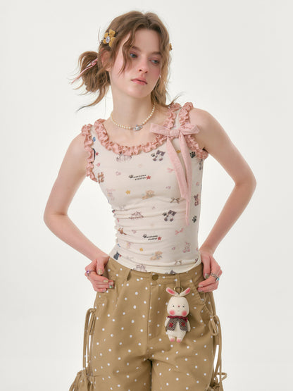 ziziFei - Cat Garden Ruffle Cami Top camisole ziziFei