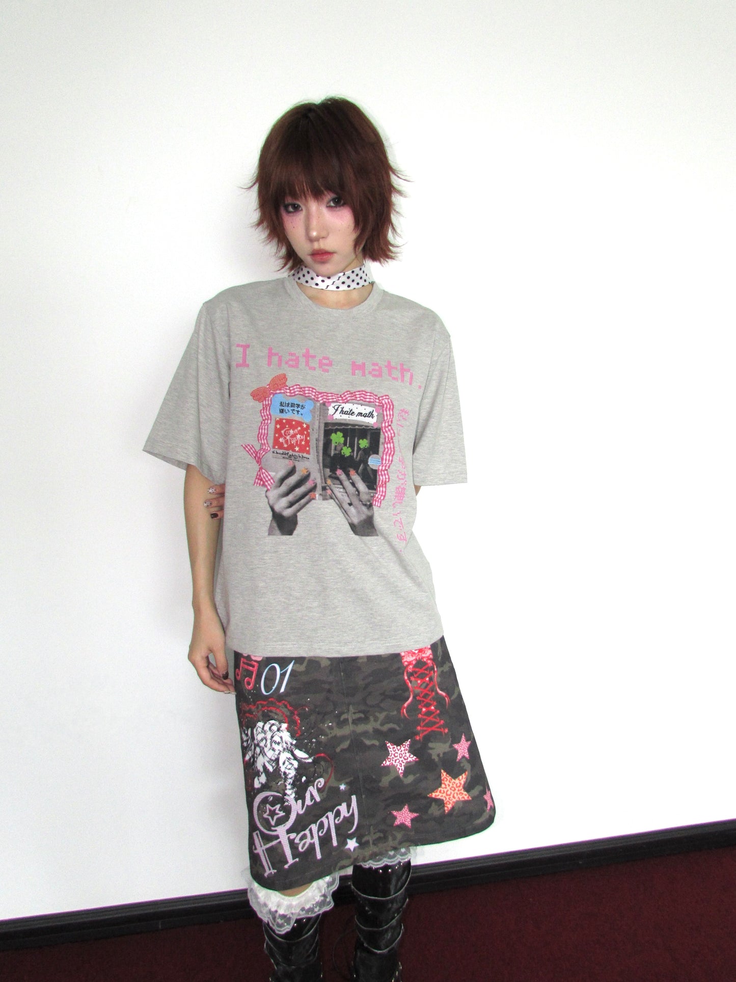 OurHappy - I Hate Math Graphic Cotton T-Shirt tshirt Our Happy