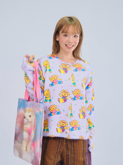 MeowMeow Bug - Kawaii Gym Dog Knit Cardigan