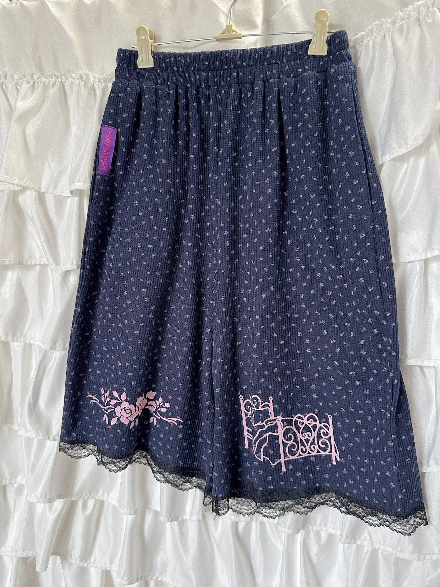 Bunnybunnygun - Floral Waffle Knit Shorts shorts bunnybunnygun