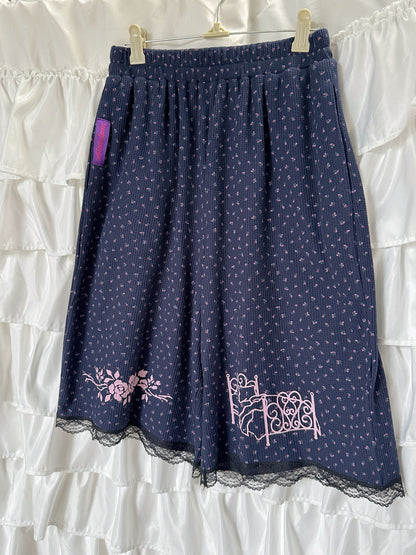 Bunnybunnygun - Floral Waffle Knit Shorts shorts bunnybunnygun