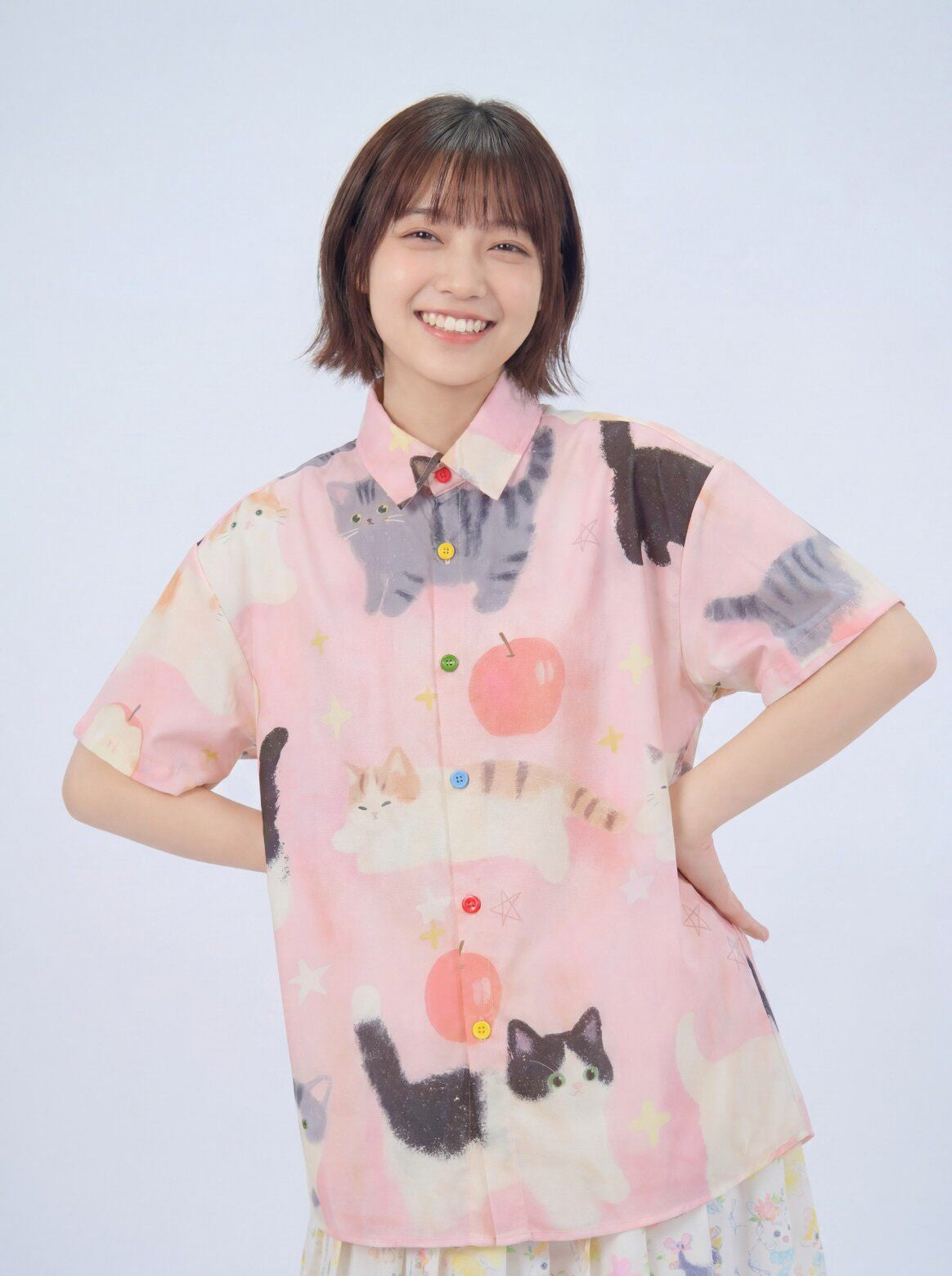 MeowMeow Bug - Vintage Print Vacation Shirt shirt MeowMeow Bug Pink Cat M