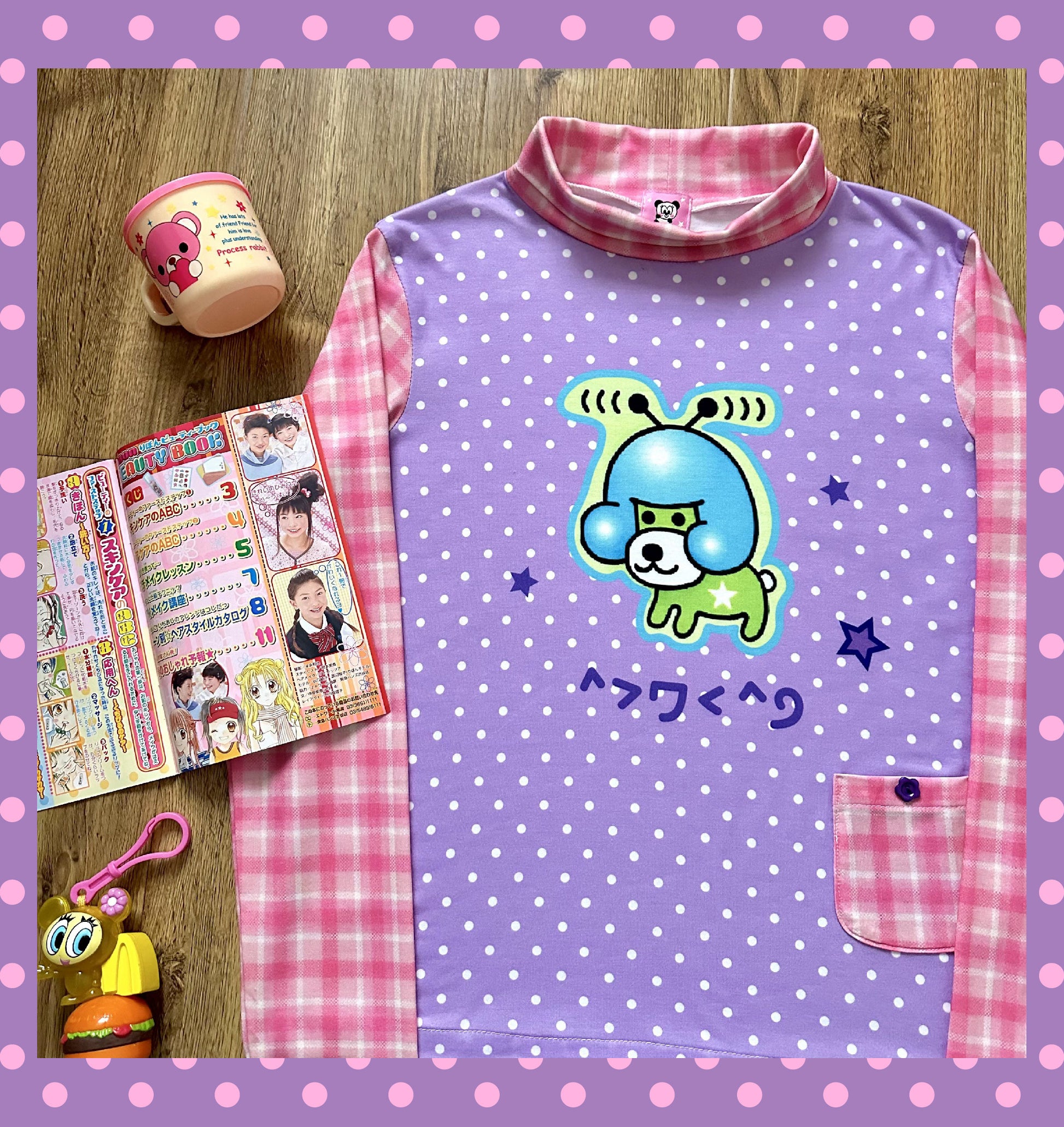 BodyTalk - Y2K Kawaii Polka Dot Print Top shirt bodytalk