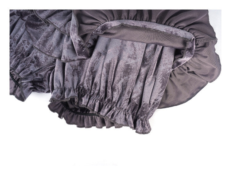 Allbubble - Black Velvet Layered Skort skirt Allbubble