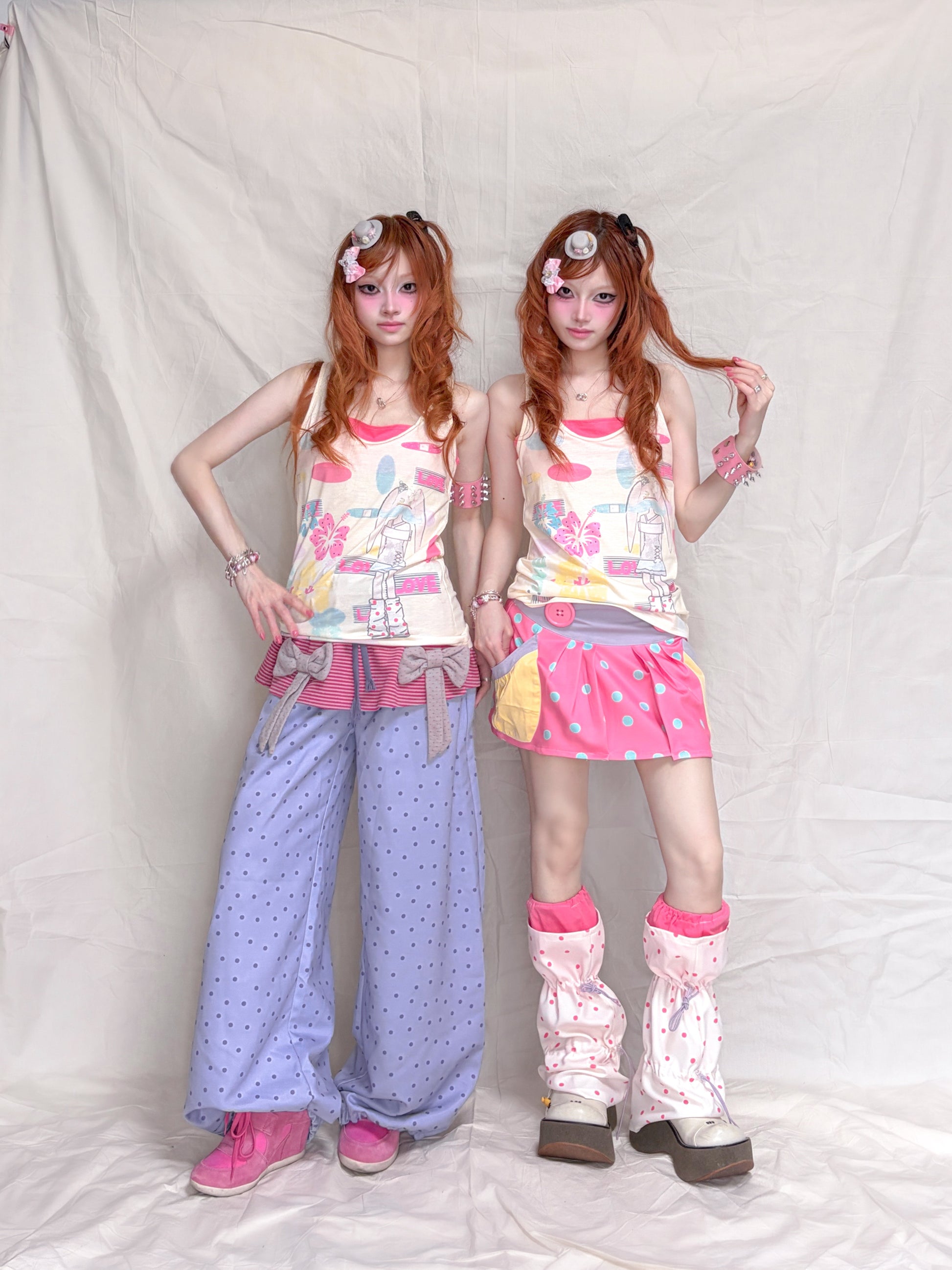 YJM with biubiu - Vintage LOVE Layered Tank Top camisole YJM with biubiu