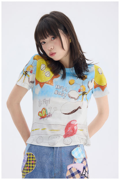 tntntutu - Hand Drawn Graphic Tee | Colorful Harajuku Dopamine Streetwear T-Shirt tshirt tntntutu