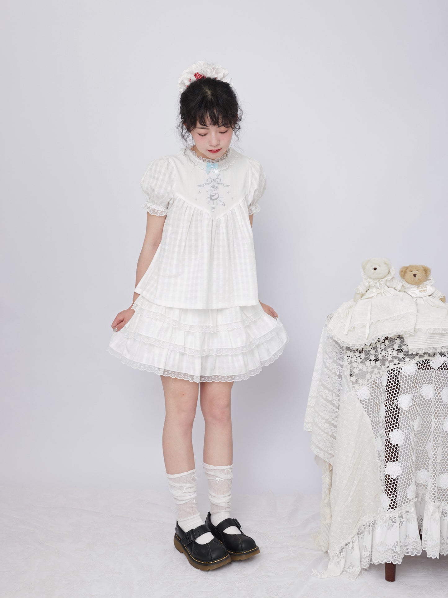 SemenCoicis - Bear Plaid Embroidered Shirt shirt SemenCoicis