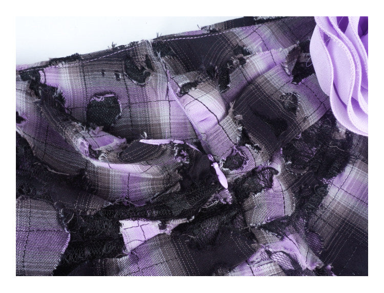 Allbubble - Purple Black Lace Mini Skirt skirt Allbubble