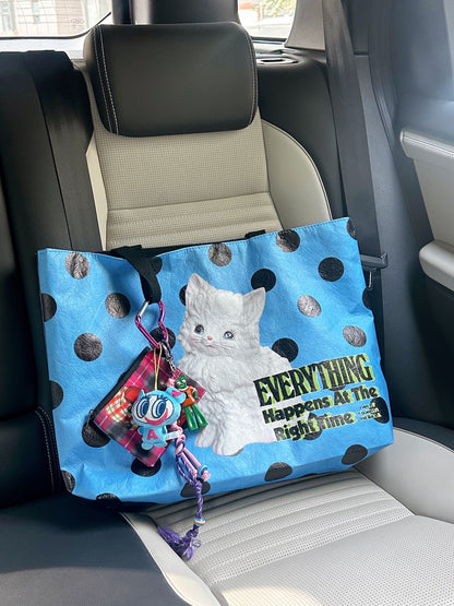 BunnyBunnyGun - Harajuku Printed Tote Bag Dupont Paper Large Capacity bag bunnybunnygun