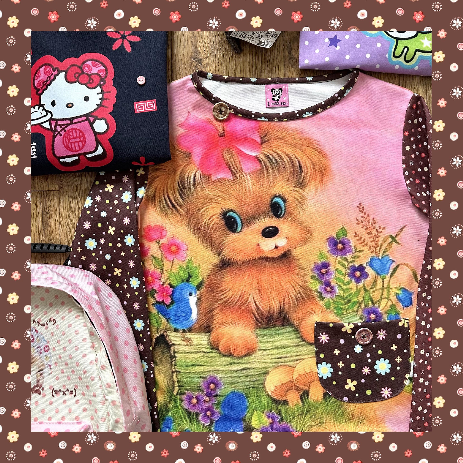 BodyTalk - Y2K Vintage Puppy Print Top shirt bodytalk