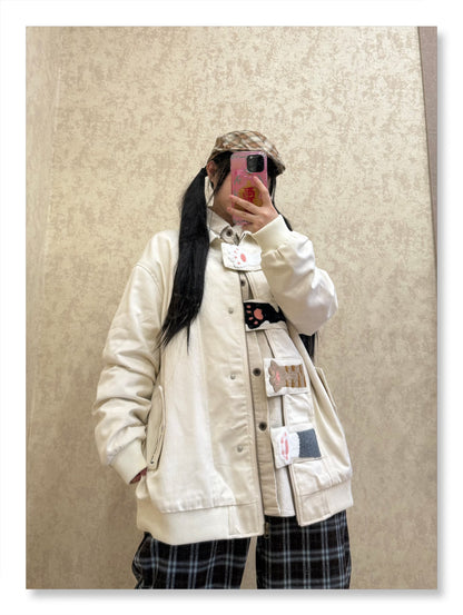 BIBULU - Kidcore Cat Paw Embroidered Jacket jacket BIBULU White M