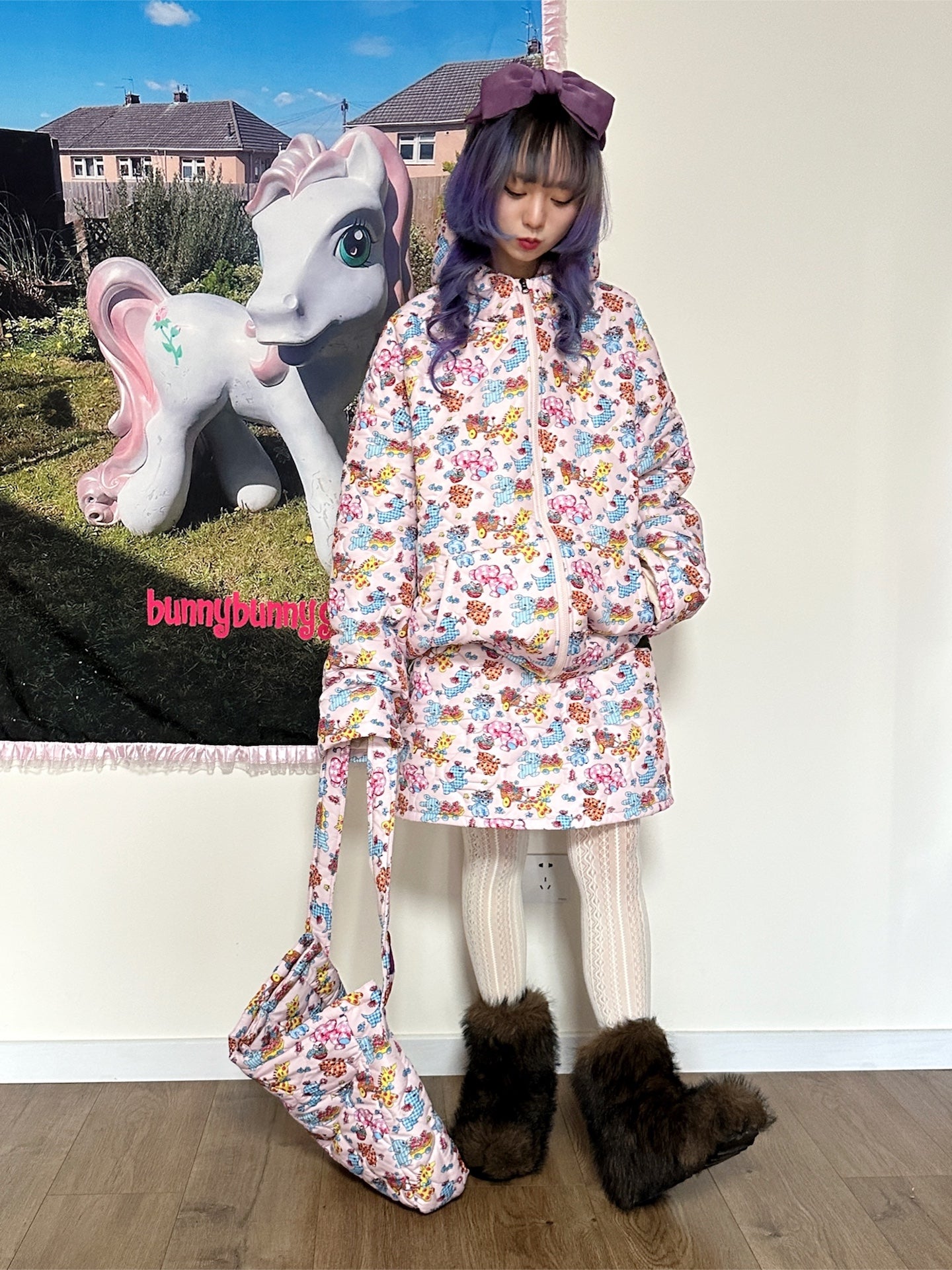 bunnybunnygun - Kawaii Quilted Padded Oversized Jacket coat bunnybunnygun