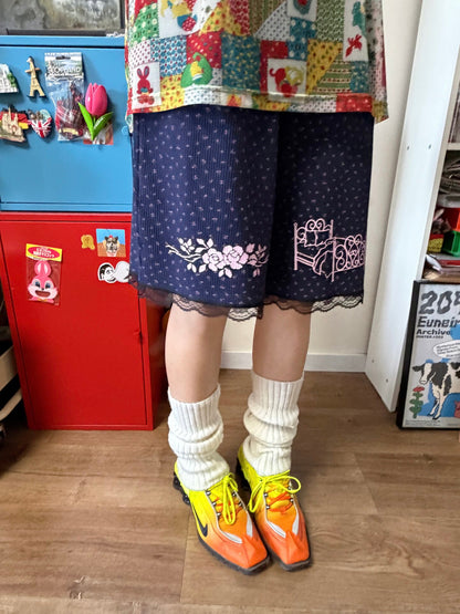 Bunnybunnygun - Floral Waffle Knit Shorts shorts bunnybunnygun