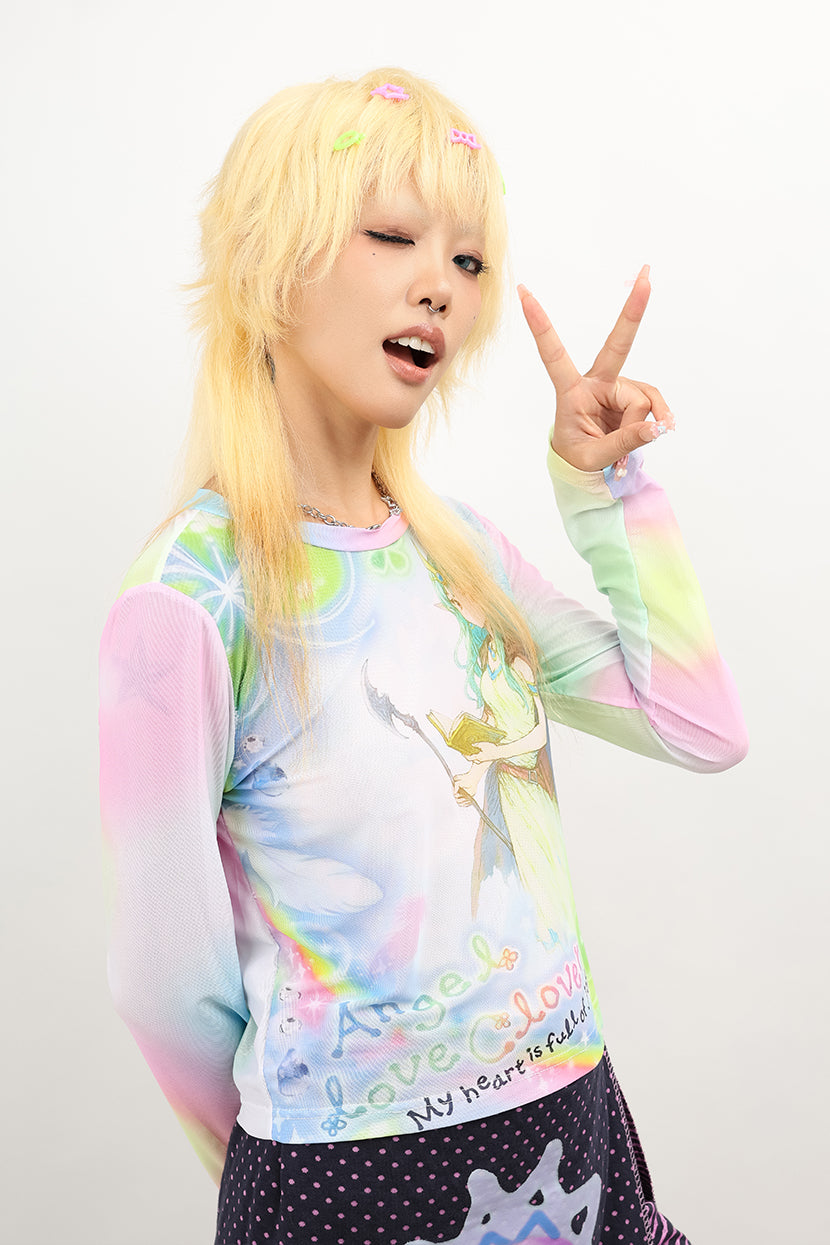 NIHON KIDS - Decora Kei Long Sleeve Top Colorful Cute