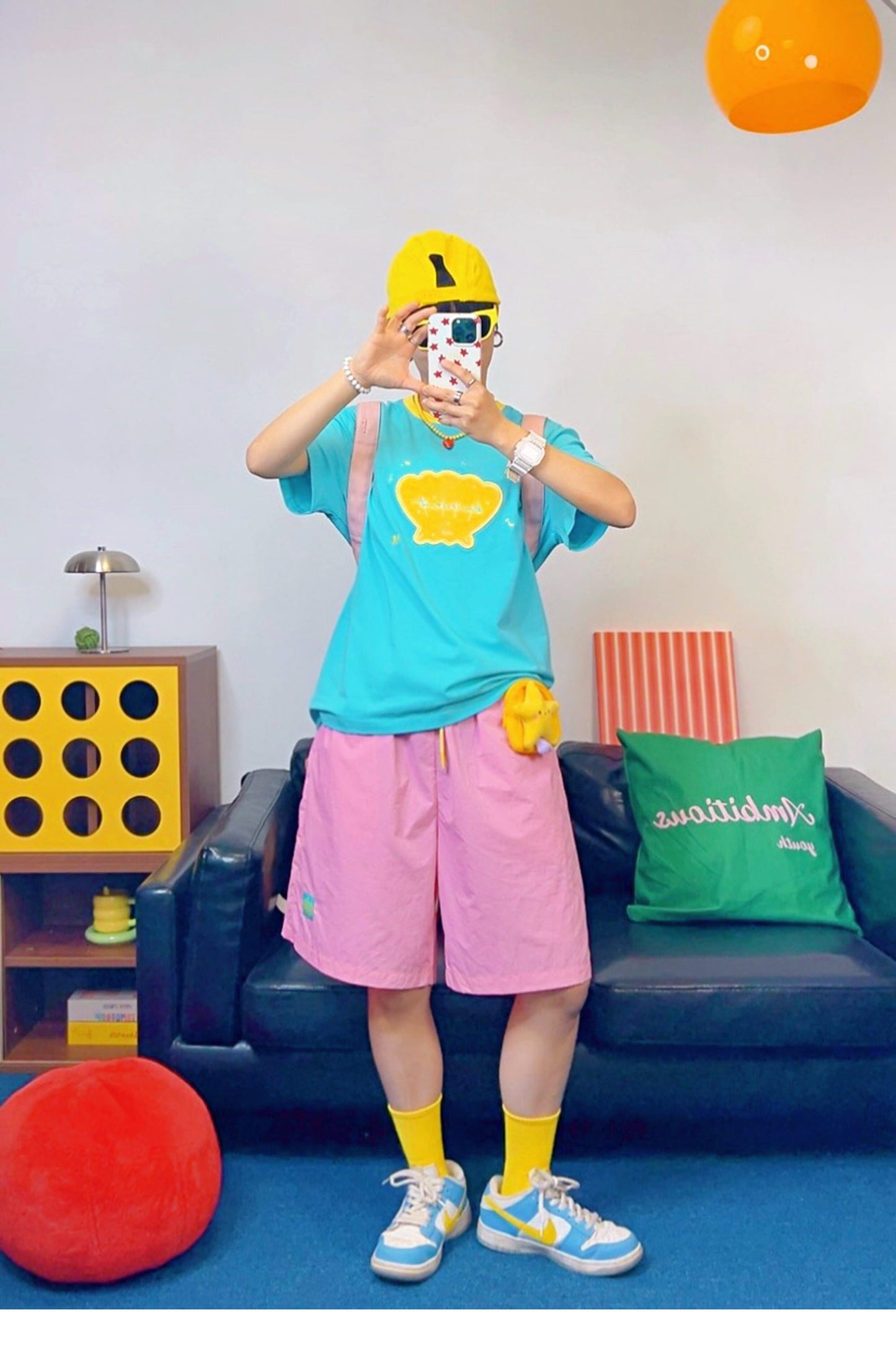 KURIOSITAET - Pink Colorblock Sport Shorts shorts KURIOSITAET