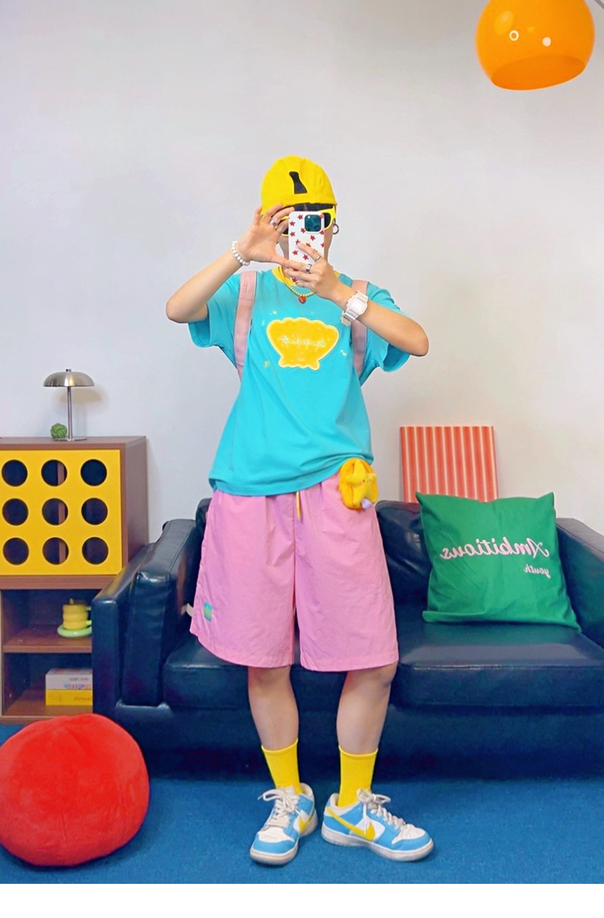 KURIOSITAET - Pink Colorblock Sport Shorts shorts KURIOSITAET