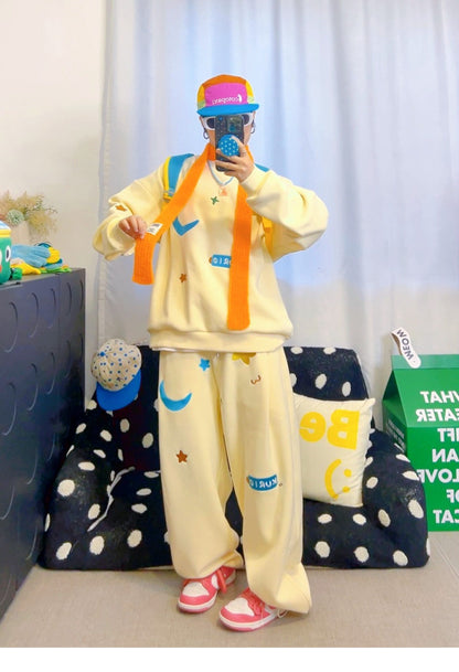 KURIOSITAET 杏色卫裤女冬加绒加厚 pants KURIOSITAET