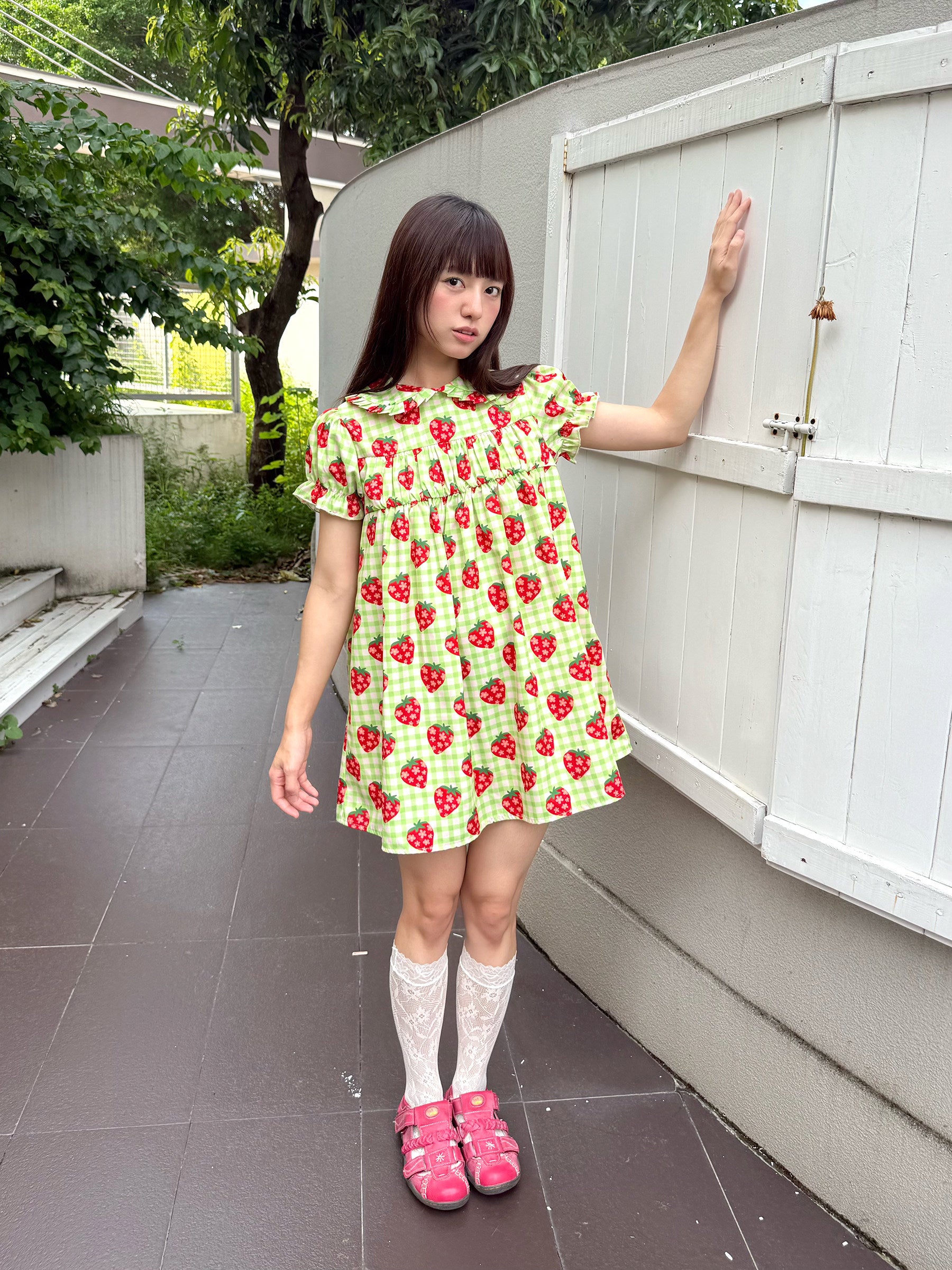 FRUITS - Strawberry Plaid Doll Collar Dress | Kawaii Japanese Girly Dress dress Fruits