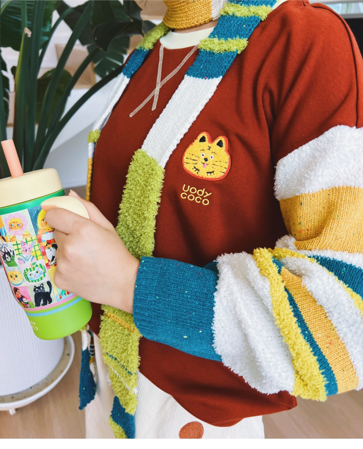 uodycoco - Striped Knit Sweatshirt sweatshirt uodycoco