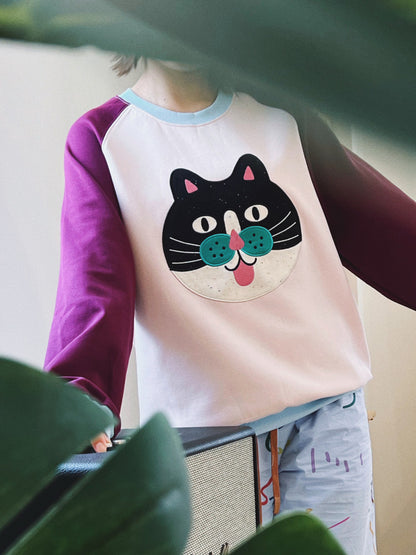 uodycoco – Colorblock Embroidered Crewneck Sweatshirt sweatshirt uodycoco