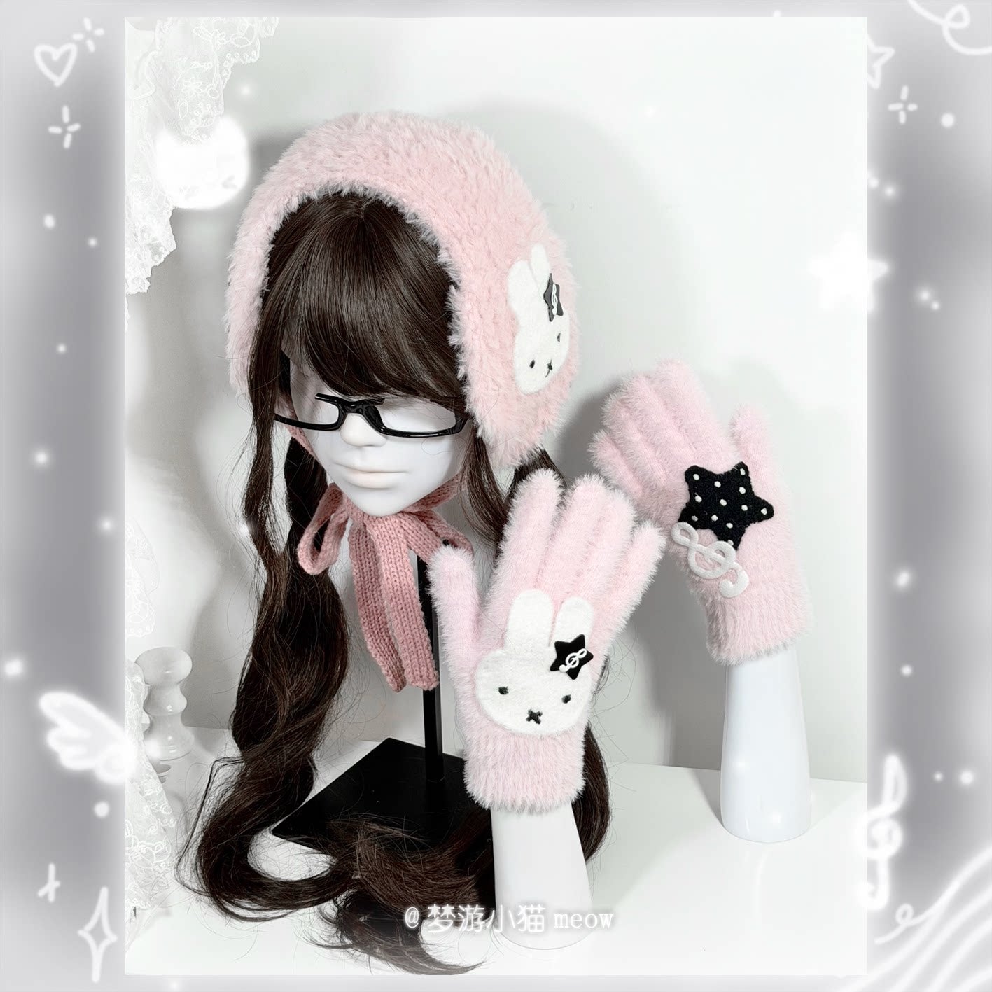 Miffy Rabbit Kawaii Plush Winter Gloves | Cute Character Finger Gloves
