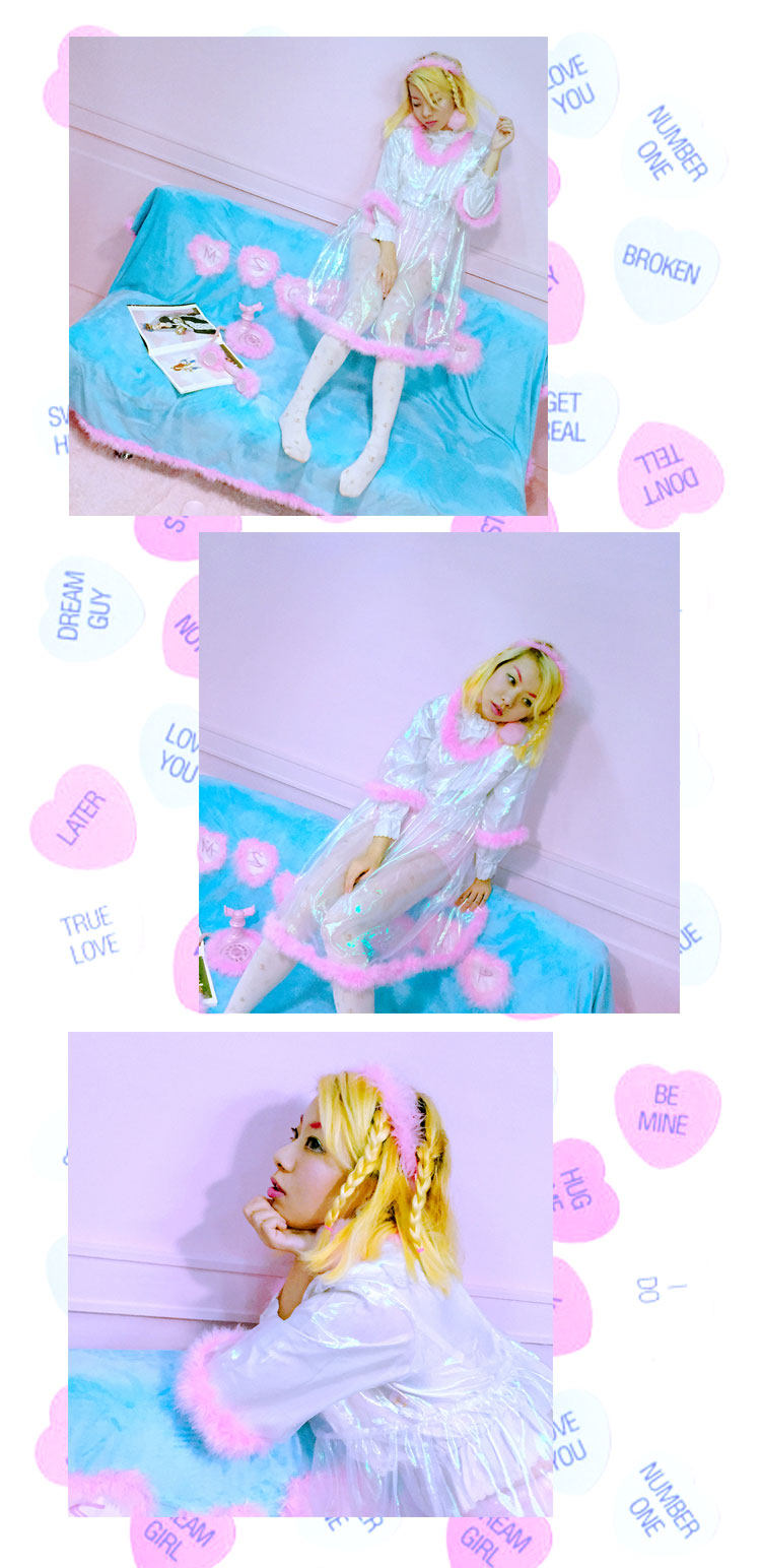 Plastic Candy - Pink Feather Sheer Dress overskirt Plastic Candy