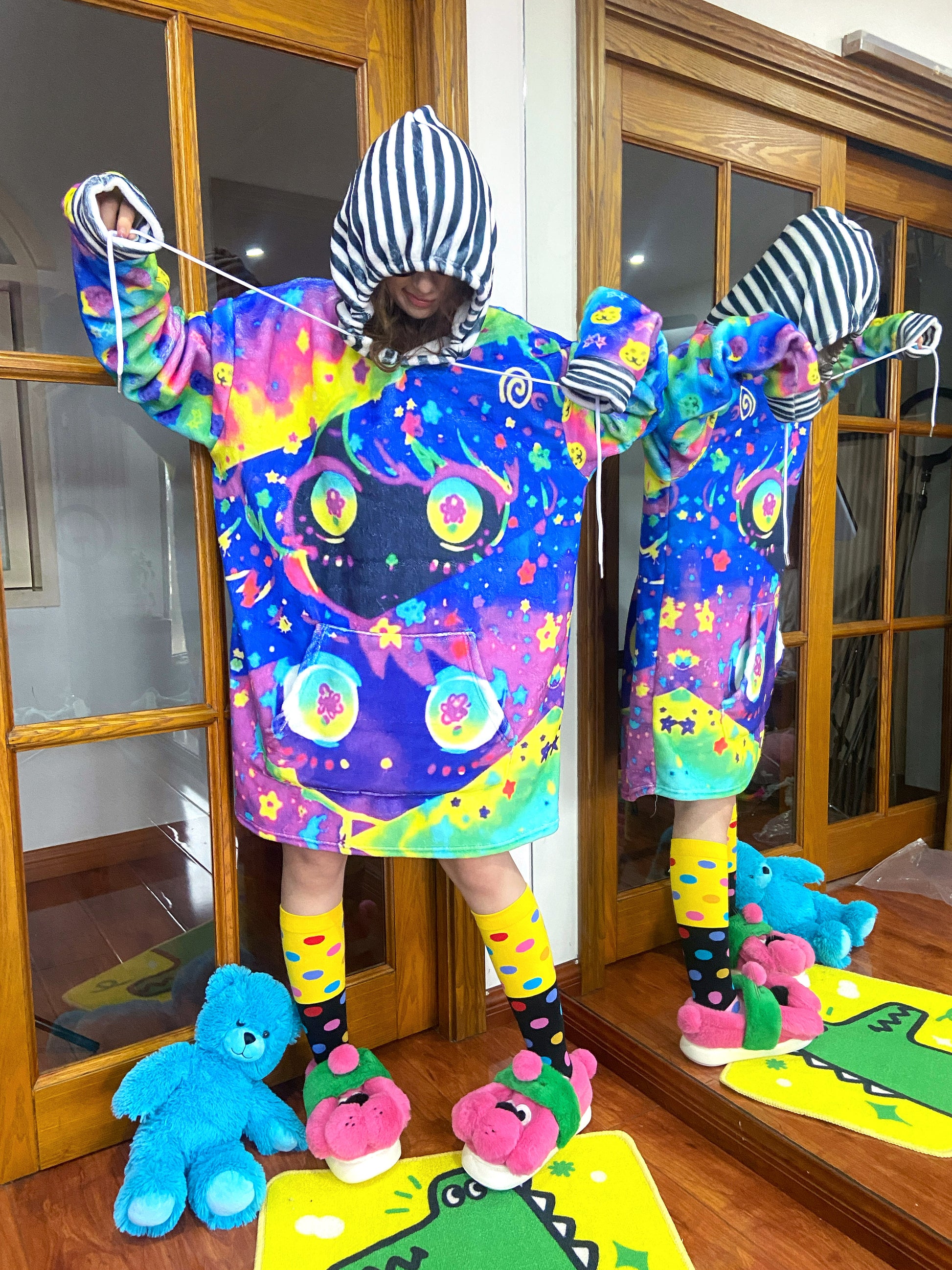 Leerroo - Decora Kei Fleece Cartoon Hoodie hoodie Leerroo