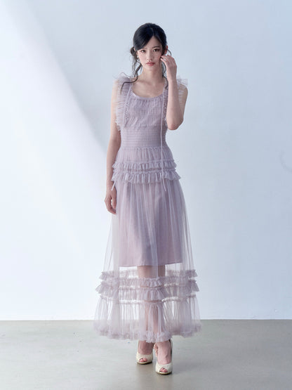 SOS SEAMSTRESS - Mist Ruffle Maxi Dress dress SOS SEAMSTRESS
