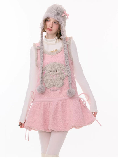 ziziFei - Girly Kei Plush Bunny Pocket Dress dress ziziFei