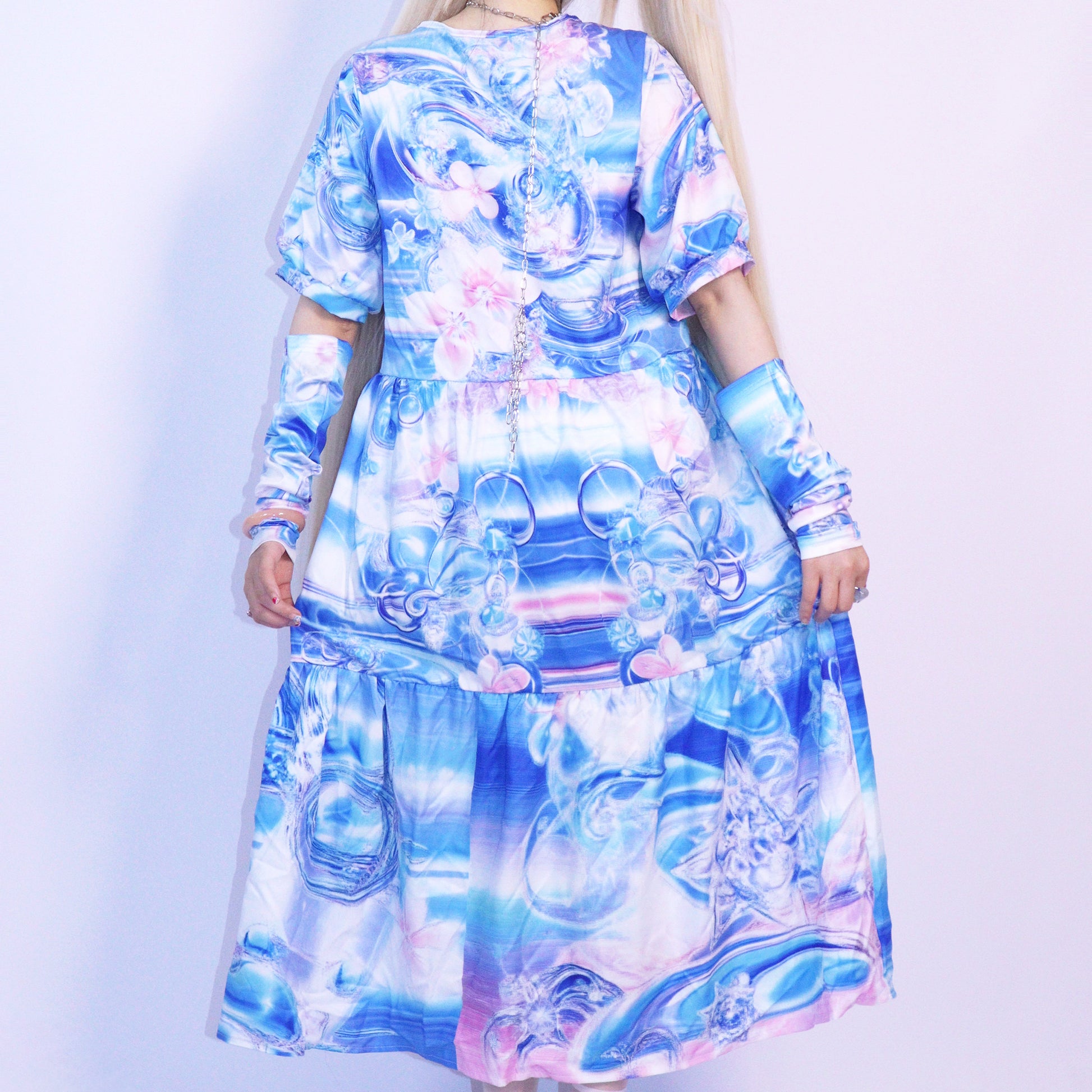 LEERROO - Blue Cyber Print Dress dress Leerroo