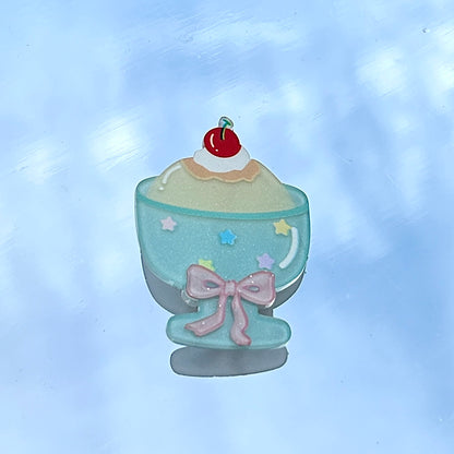 Mononoke - Kawaii Sweet Dessert Ice Cream Cake Hair Clip hair clip Mononoke Pudding Smoothie Hair Clip (4cm) - 1 Piece
