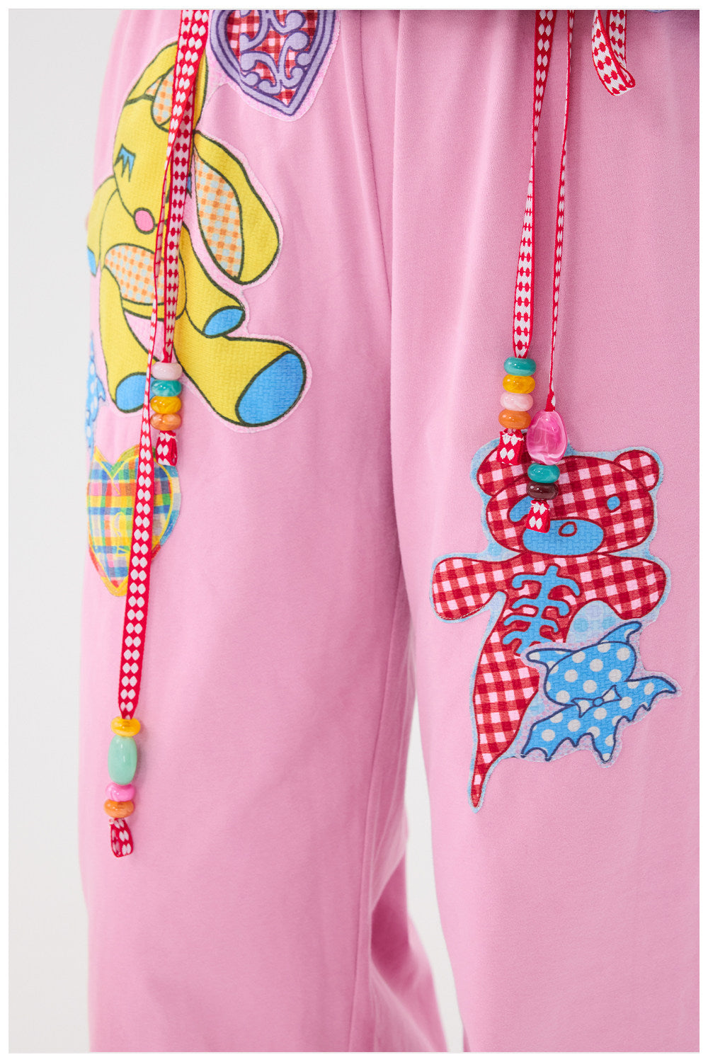 tntntutu - Pink Patchwork Bead Sweatpants pants tntntutu