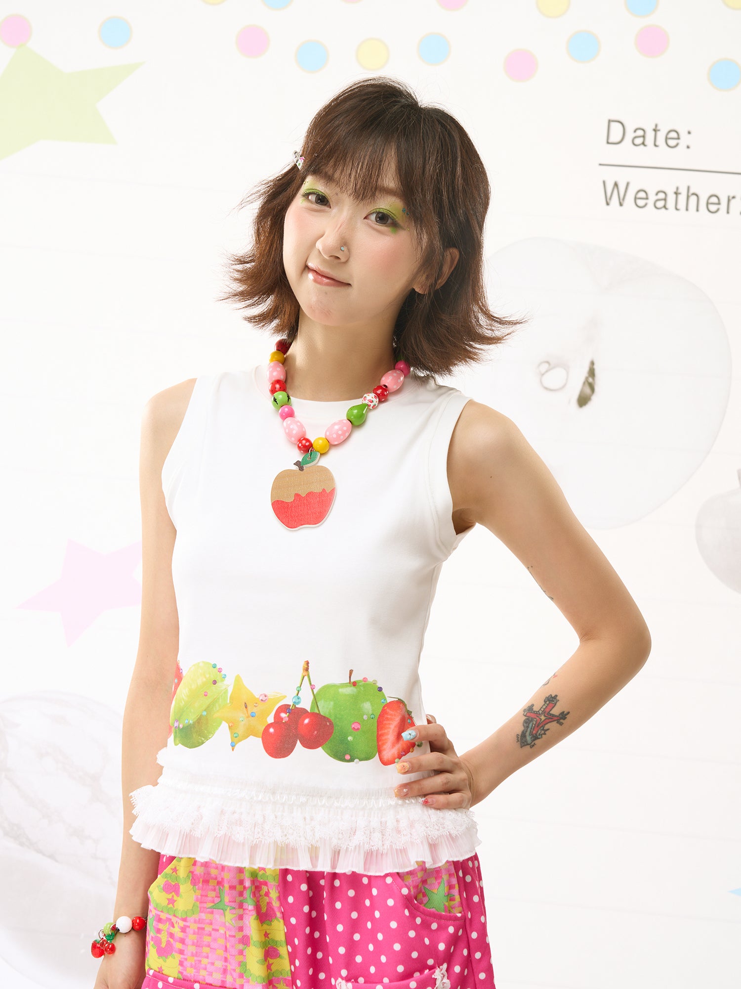 FRUITS Original Necklace | Fruit Apple Wood Bead Necklace necklace Fruits