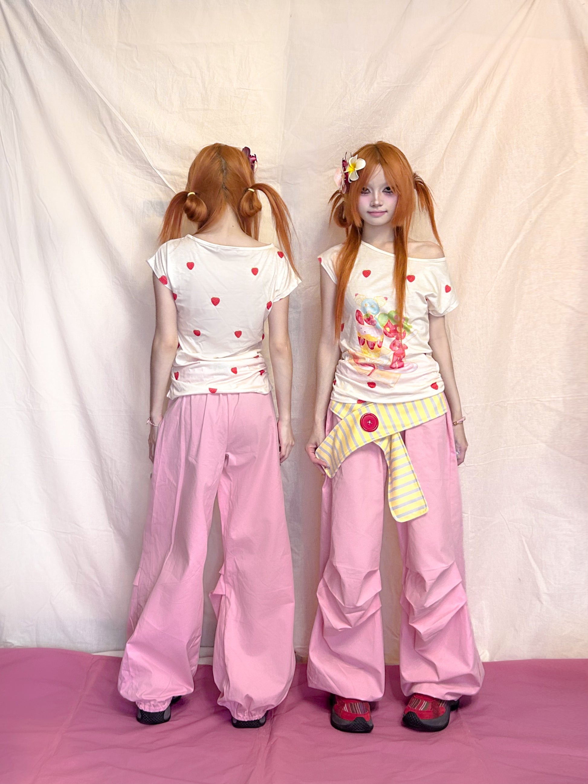 YJM with biubiu Strawberry Slim Fit T-Shirt – Y2K Harajuku Kawaii Style Tee tshirt YJM with biubiu
