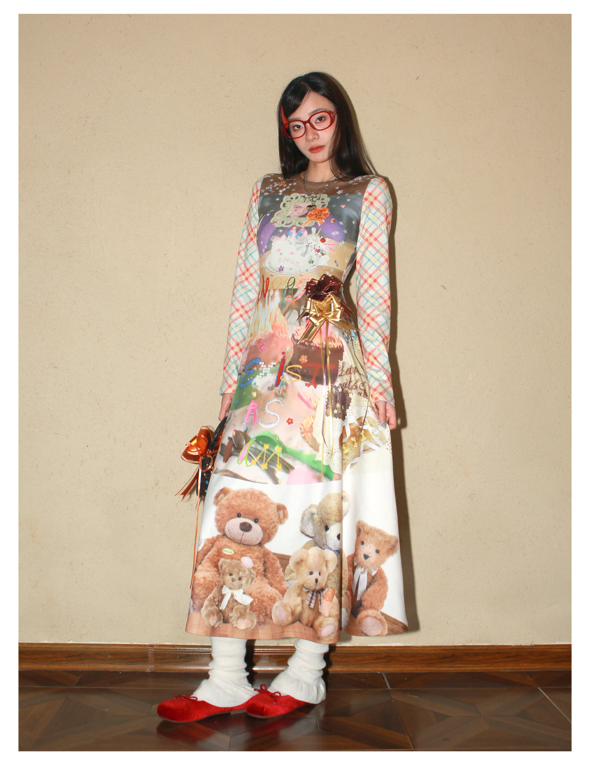 NeogoMade - Kawaii Y2K Dopamine Print Dress dress NeogoMade Brown S