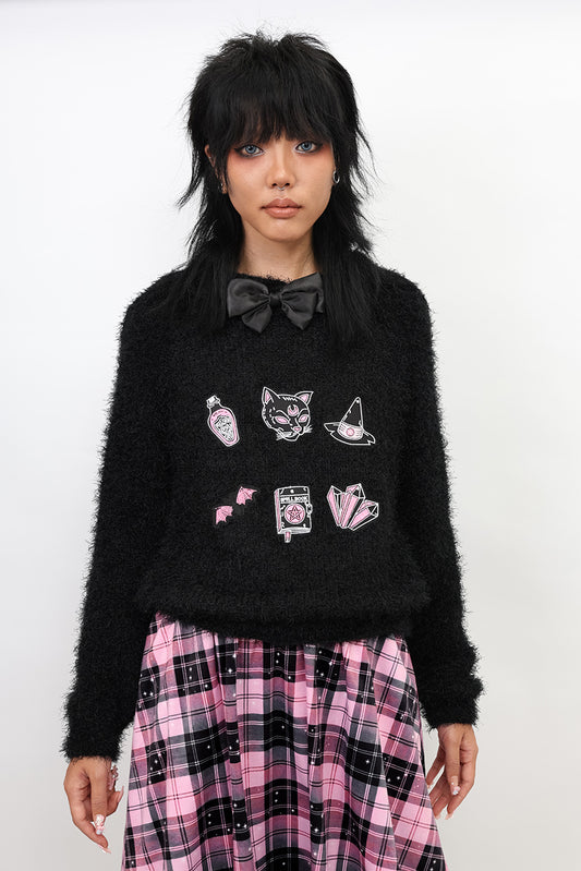 Nihon Kids - Gothic Bow Sailor Collar Knit Sweater sweater NIHON KIDS