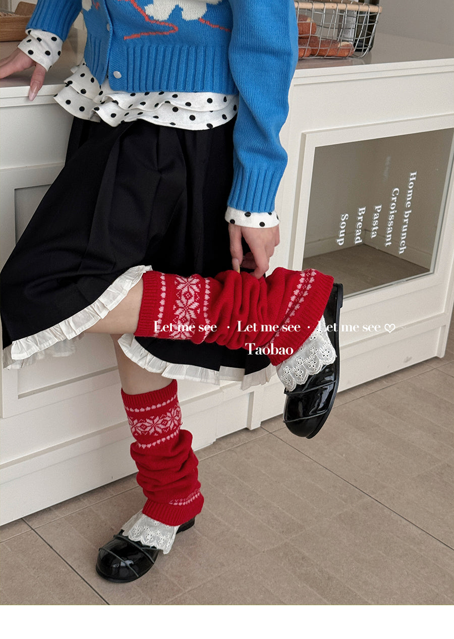 LET ME SEE - Fair Isle Snowflake Leg Warmers leg warmmers let me see