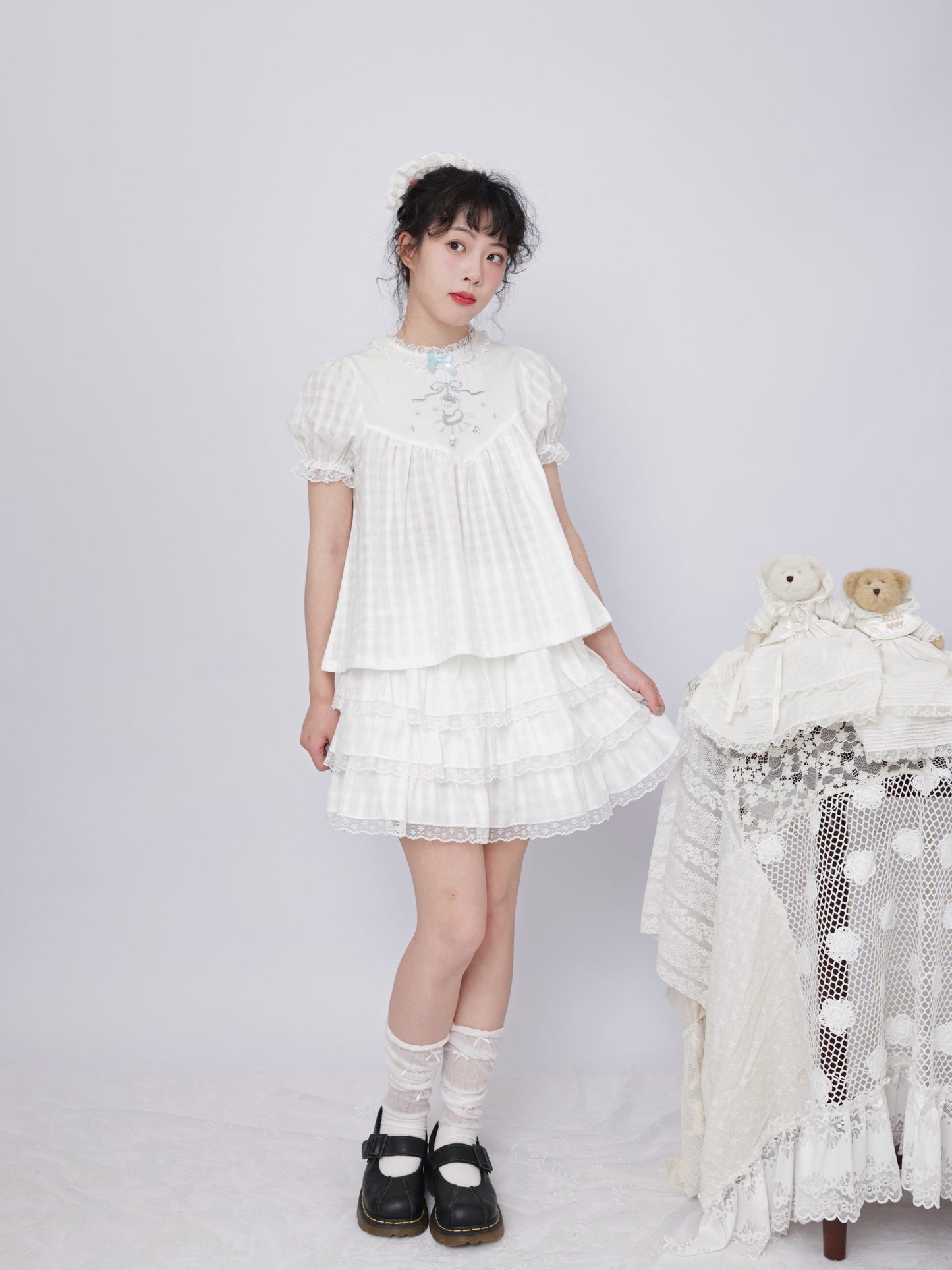 SemenCoicis - Bear Plaid Embroidered Shirt shirt SemenCoicis