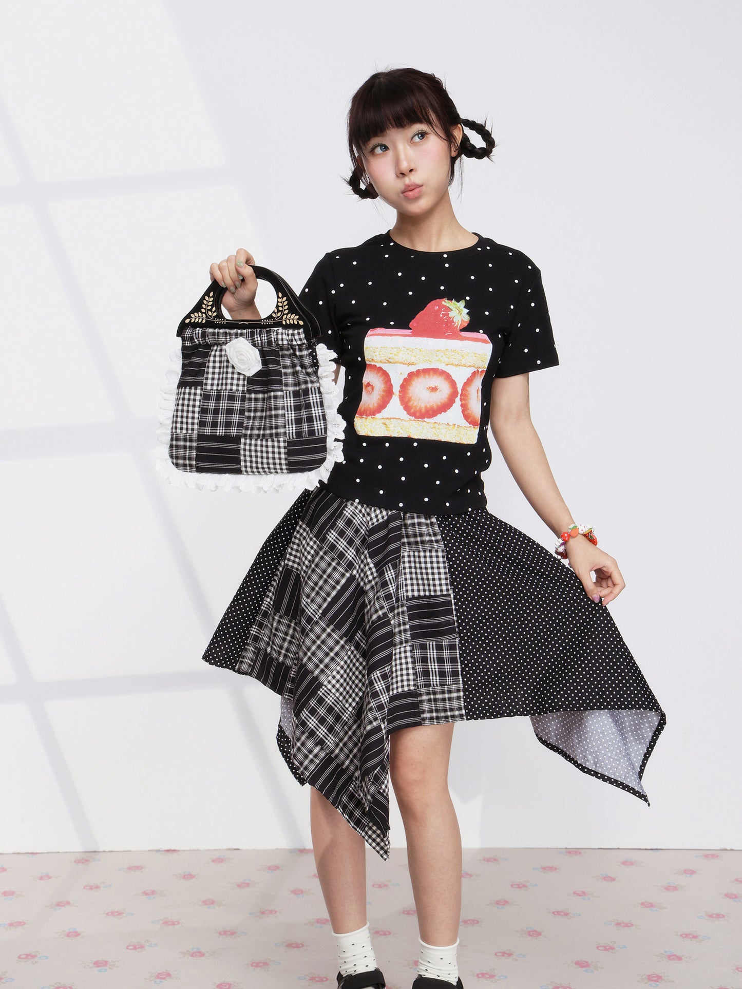 FRUITS - Plaid Patchwork Handbag bag Fruits