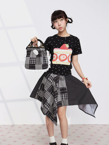 FRUITS - Plaid Patchwork Handbag bag Fruits