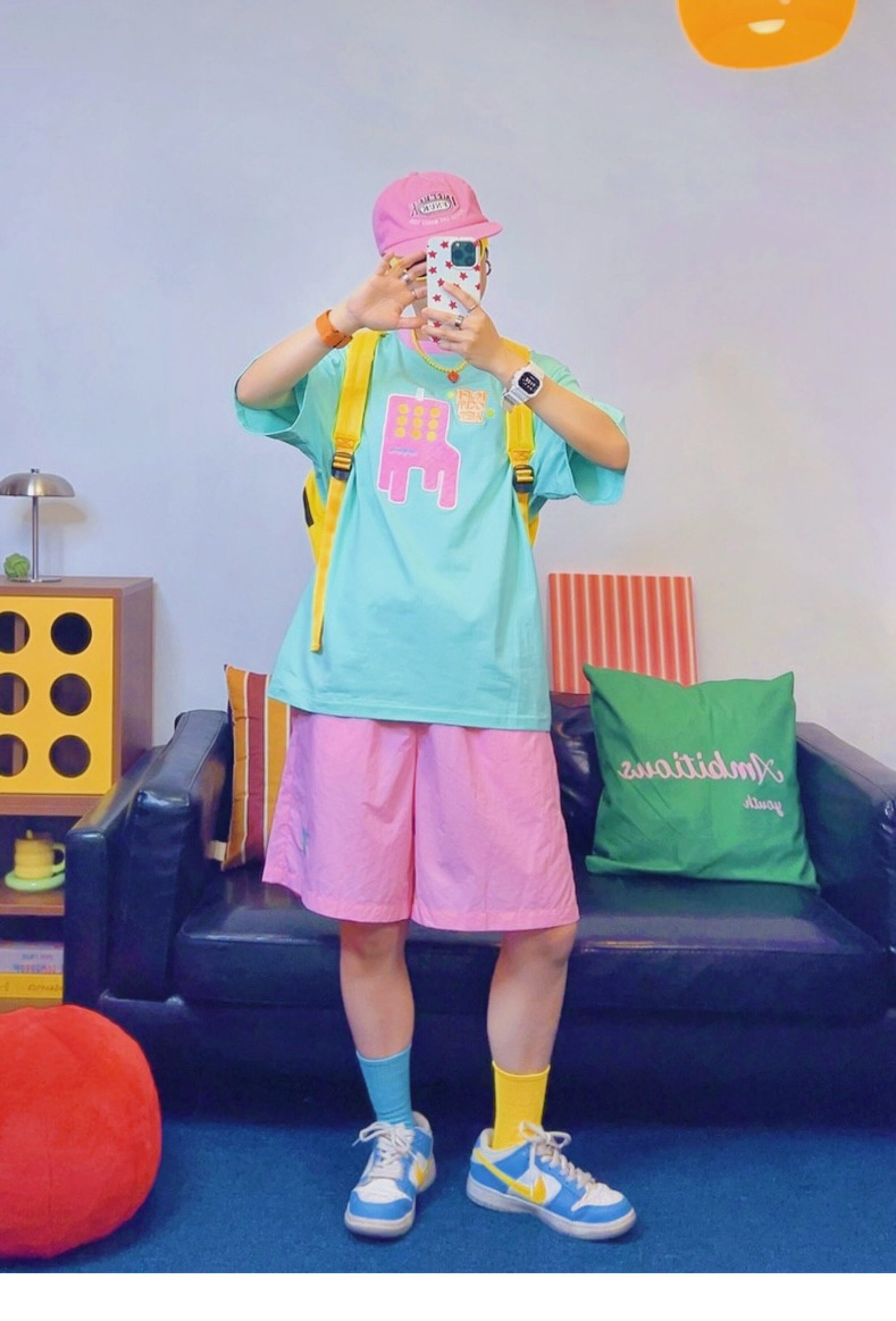 KURIOSITAET - Green Embroidered Graphic Tee tee KURIOSITAET