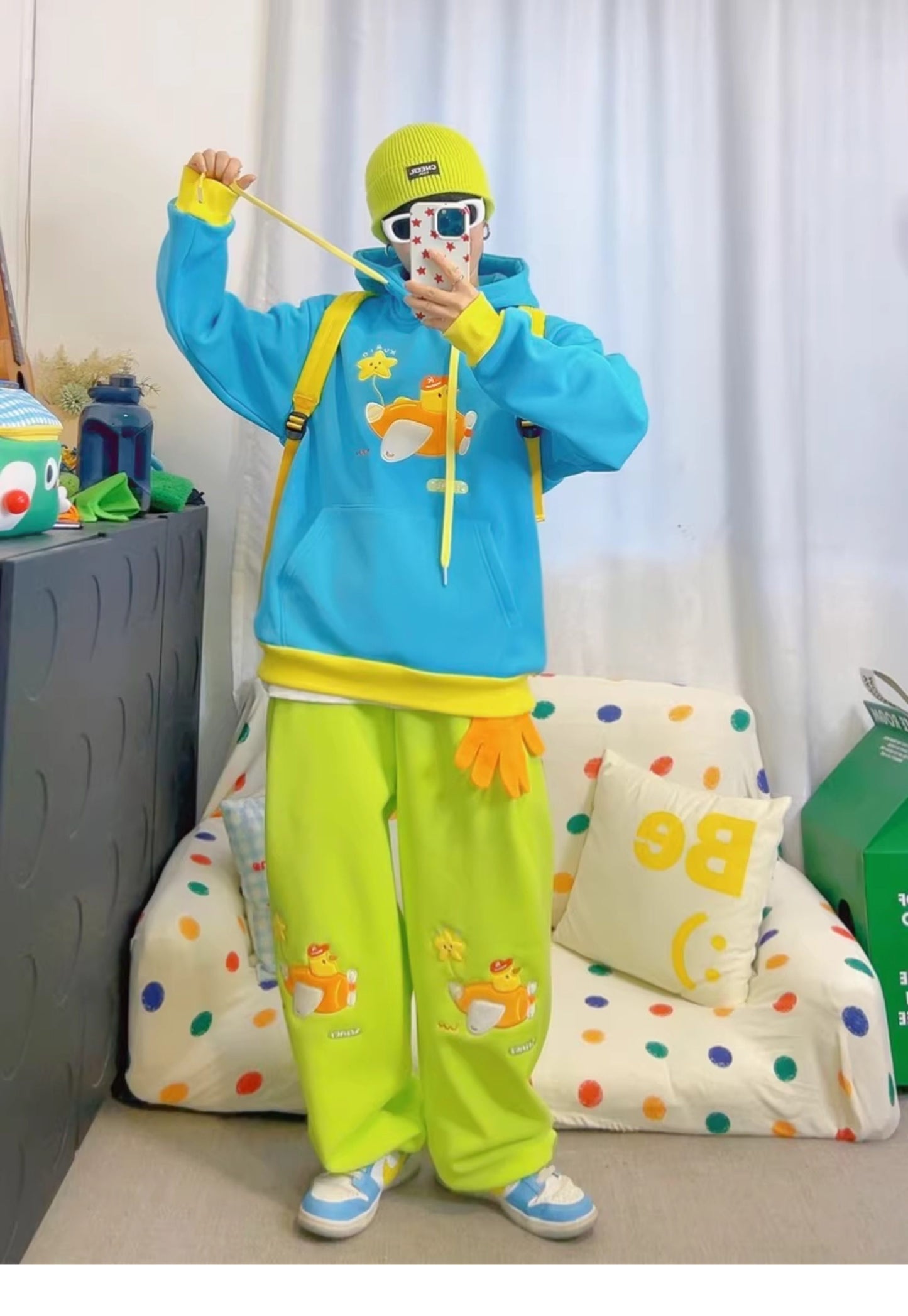 KURIOSITAET - Green Wide Leg Sweatpants pants KURIOSITAET