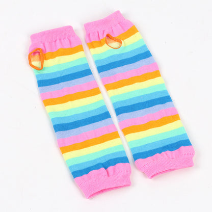 Decora Kei Rainbow Knit Arm Warmers Stretchy sleeves Land Decora