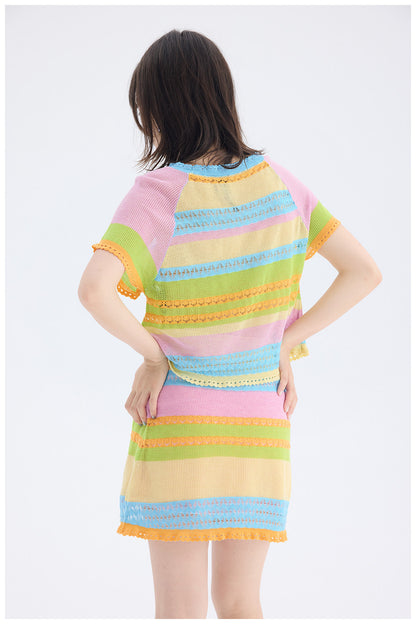 tntntutu - Colorful Dog Knit Set | Kidcore Fairy Kei Harajuku Two Piece Outfit set tntntutu