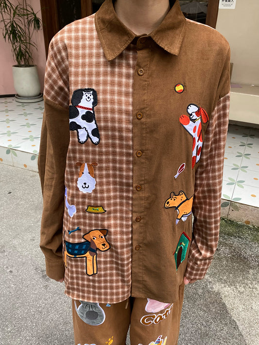 BIBULU - KidCore Plaid Shirt Women Oversized shirt BIBULU Light Brown M