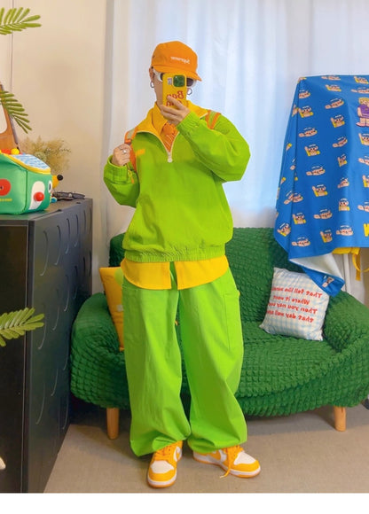 KURIOSITAET - Dopamine Green Cargo Pants pants KURIOSITAET