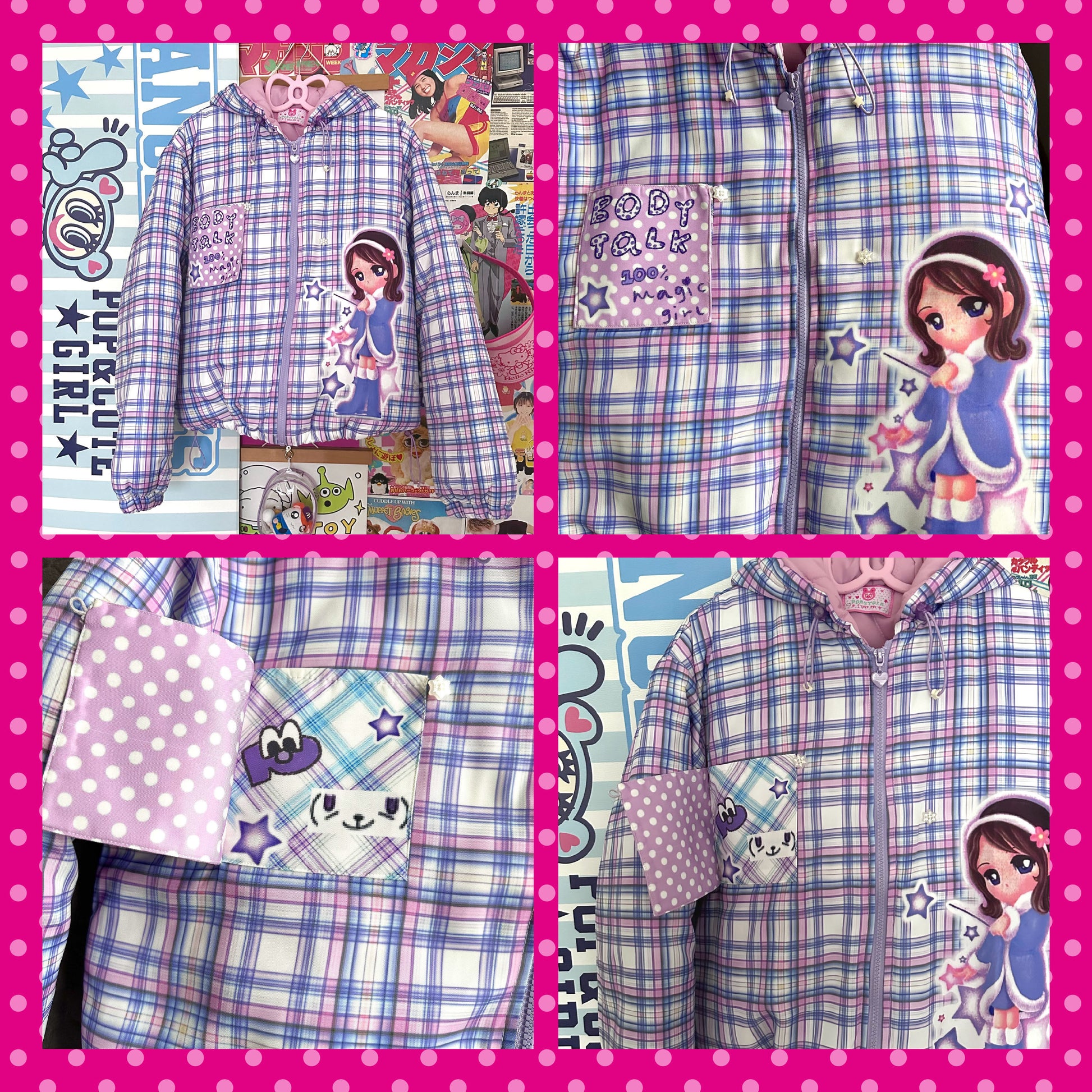 Bodytalk - Purple Puffy Y2K Padded Jacket coat bodytalk