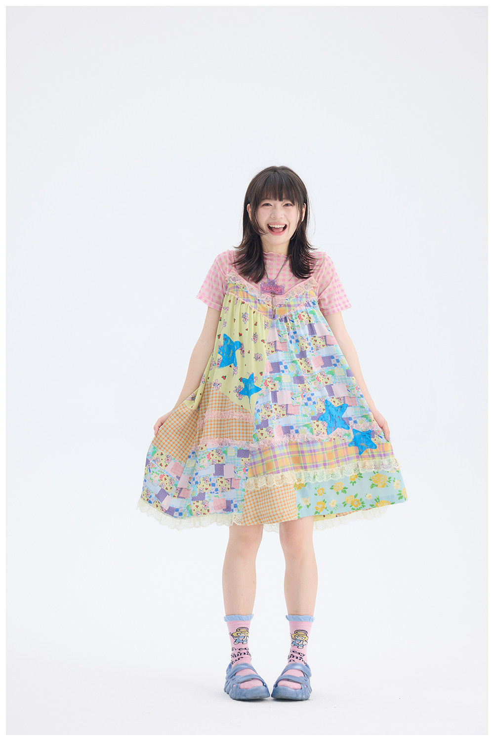 tntntutu - Patchwork Floral Star Lace Dress | Kawaii Harajuku Vintage Summer Dress dress tntntutu